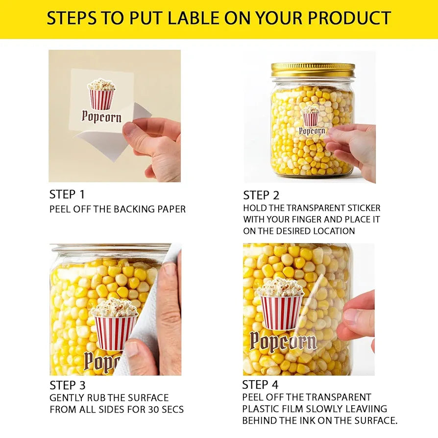 3D Waterproof Kitchen Spice Jar Label Stickers – Pack of 60 / 120 / 180 UV DTF Stickers