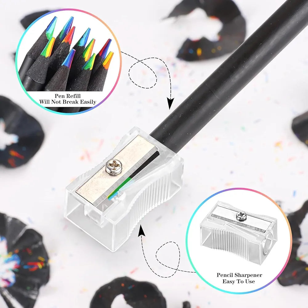 12-Piece Rainbow Pencils – Multicolor Pre-Sharpened Pack