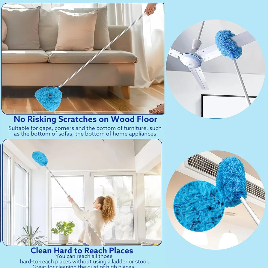 Washable Ceiling Fan Cleaner Duster – 140cm Long Handle, Reusable & Lightweight