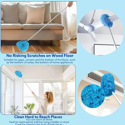 Washable Ceiling Fan Cleaner Duster – 140cm Long Handle, Reusable & Lightweight